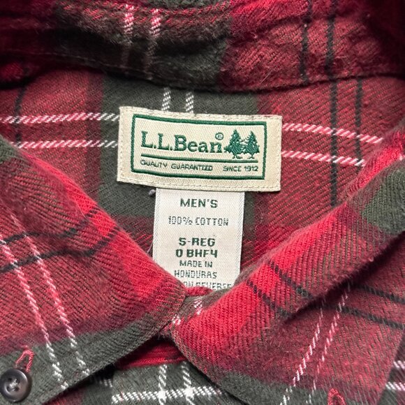 L.L. Bean Men's Scotch Plaid Flannel Shirt - Red/Green - Picture 3 of 5